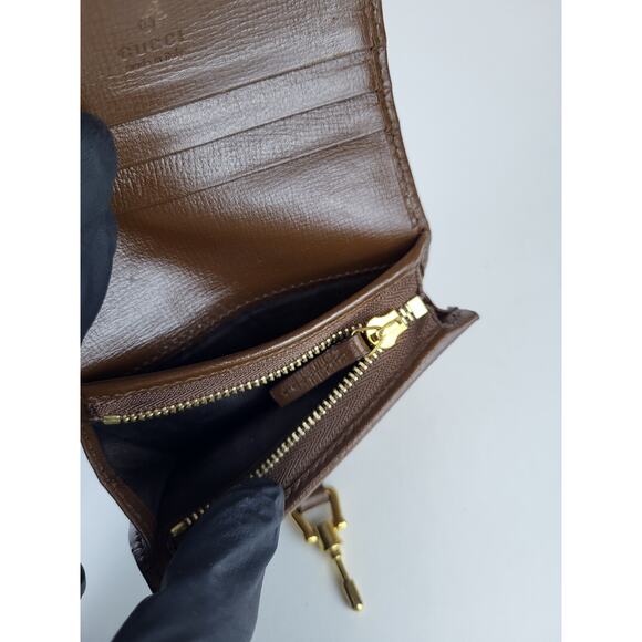 Gucci Supreme Monogram Textured Calfskin Web Jackie 1961 Wallet - Picture 7 of 8